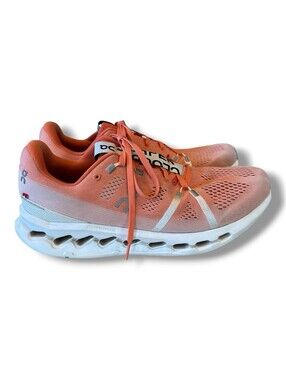 On Cloudsurfer Flame Orange White Athletic Running Shoes Sneakers Men’s Size 10